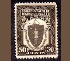 Massachusetts, Estados Unidos SRS #ST6 1938 Timbre de Ingresos Transferencia de acciones