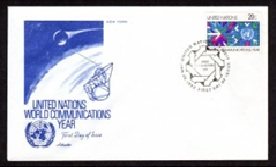 Naciones Unidas, NY #392 1983  FDC "Año mundial de las comunicaciones"