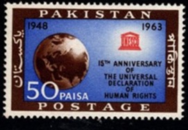 Pakistan #186 1963 Nueva NH "15 Años de la declaración de los Derechos Humanos Universales"