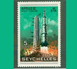 Seychelles #252 1969 Nueva (Hinged) "Despegue del Apollo XI"
