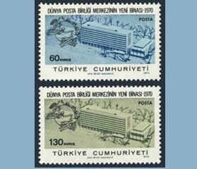 Turquia #2181 - 2182 1970 Serie completa Nueva NH "Nueva sede de la UPU"