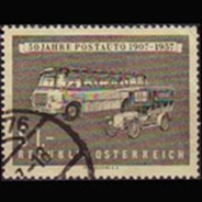 AUSTRIA #617 1957 "Coche y bus de correos"