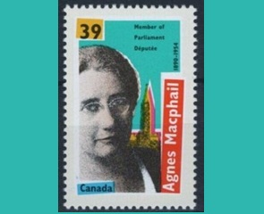 Canada #1293  1990  Nueva NH  "Agnes Campbell Macphail, primera mujer miembro de la cámara de los comunes canadiense"