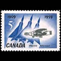 Canadá #383  1959 Nueva NH "Silver Dart Primer vuelo en Canadá"