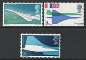 GRAN BRETAÑA #581 - 583 1969 Serie completa Nuevo NH "Primer vuelo del Concorde"