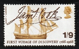 Gran Bretaña #567 1968 Nueva NH "El Endeavour del capitán Cook, bicentenario de su primer viaje"