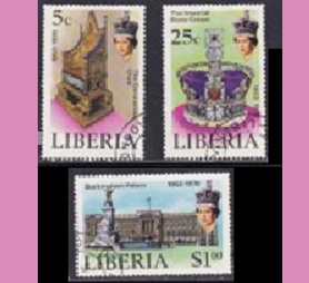 Liberia #813 - 815 1978 Serie completa "25 años de la coronación"