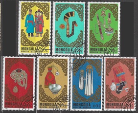 MONGOLIA #1601 - 1607  1987 "Trajes típicos y accesorios"
