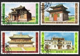 Mongolia #1551 - 1554  1986 Serie completa "Arquitectura mongola"