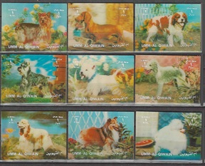 Umm al-Qaywayn Mi#UM 1634 - 1641 1972 3D Nuevas NH "Razas de perros"