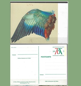 Alemania  1971 Entero postal "Alas del croata, de Durero"