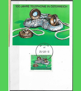 Austria #1179 1981 Maxicard "Centenario del servicio telefónico"