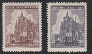 Bohemia y Moravia #88 - 89 1944 Serie completa Nueva (Hinged) "Cátedral de San Vito"