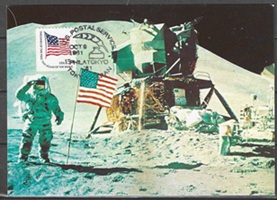 Estados Unidos #1597  1981 Maxicard Apollo 15 "Bandera U.S.A."