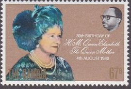 Gambia #412 1980 Nueva NH "REINA MADRE 80 CUMPLEAÑOS"