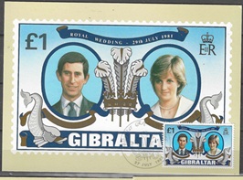 Gibraltar #406  1981  Maxicard "Diana, Boda real"