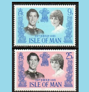 Isla de Man #198 - 199 1981 Serie completa Nueva NH"Boda Real de Carlos y Diana"