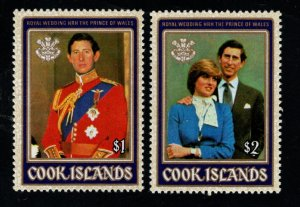 Islas Cook #659 - 660 1981 Serie completa Nuevas NH  "Carlos y Diana"