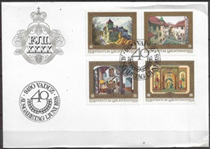 Liechtenstein #650 - 653 1978 Serie completa FDC "Castillo de vaduz"