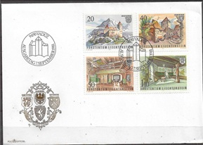 Liechtenstein #718  - 721 1981 Serie completa FDC "Castillo de Gutenberg"