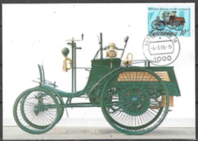 Luxemburgo #725  1985 Maxicard "Benz velo, Centenario del primer Mercedes"