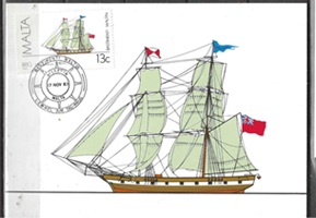 Malta #638 1938  Maxicard "Velero La Esperanza"