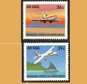Micronesia #C44 - C45  1990 Nuevas NH "Aviones"