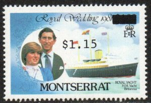Montserrat #513  1981 Sobrecargada Nueva NH «Diana, Boda Real»