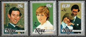 Niue #B52 - B54  1981 Serie completa Nueva NH