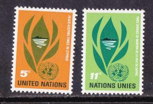 Naciones Unidas NY #139 - 140 Serie completa Nuevas NH "Mantenimiento de la paz en Chipre"
