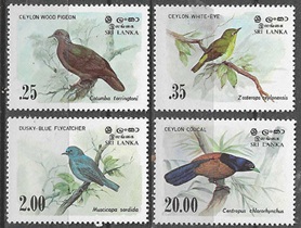 Sri Lanka 1983 #691 - 694 1983 Serie completa Nueva NH Scott $6.10 "Aves"