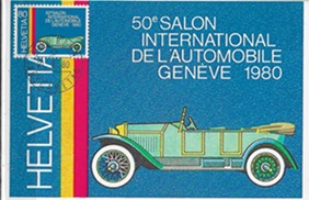 Suiza #684 1980 Maxicard "50 Salon Internacional del automobil"