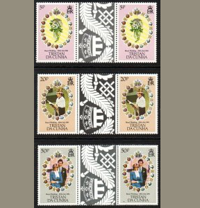 Tristan Da Cunha #294 - 296  1981 Serie completa Nueva NH "Diana, Boda Real"