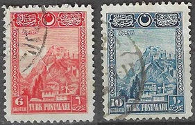 Turquía #641 - 642 1926 "Fortaleza de Ankara"
