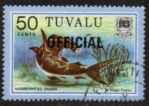 Tuvalu #O15  1981 "Tiburón martillo"