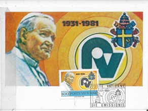 Vaticano #684 1981 Maxicard "Juan Pablo II - 50 años de Radio Vaticano"