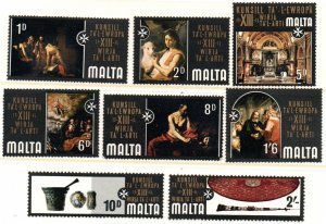 Malta #409 - 416 1970 Serie completa Nueva NH "XIII Exposición de Arte del Consejo de Europa"