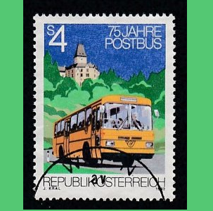 Austria n.º 1218  1982  "75.º aniversario del servicio de autobuses postales"