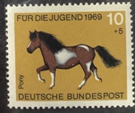 Berlin, Alemania #B442  1969  Nueva NH en Stampmount "Pony"