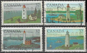 Canada #1032 - 1035 1984 Serie completa "Faros de Canada"