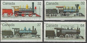 Canada #1036 - 1039 1984 Serie completa "Trenes de Canadá"