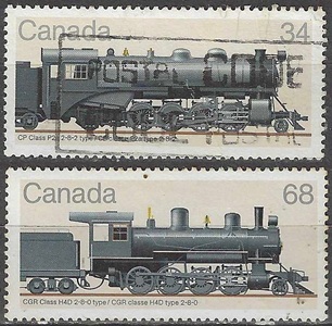 Canada #1072 - 1073 1985 "Locomotoras canadienses"