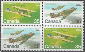 Canada #875 - 876 1980 Cuadro Nuevo "Aviones militares""