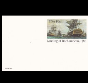 Estados Unidos #UX84 1980 Entero postal Nuevo NH "Desembarco de Rochambeau"
