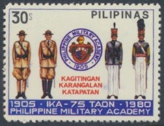 Filipinas #1455  1980  Nueva LH en Stampmount "75 años de la academia Militar"