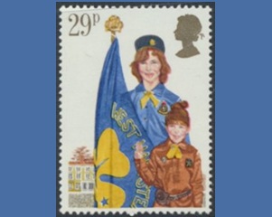 Gran Bretaña #986 1982 Nueva NH en Stampmount "Girlscout"