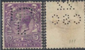 Gran Bretaña #164 1913 Perfin Scott $3.25 "Jorge V"