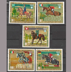 Guinea Ecuatorial #72146 - 72150 1972 Deportes ecuestres en la Olimpiada de Munich 72"