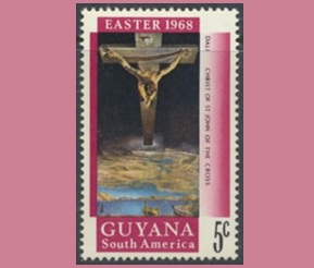 Guyana SG#463 1968 Nueva LH en Stampmount "Pascua - Cristo de San Juan de la Cruz, de Dali"