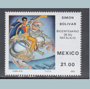 Mexico # 1322  1083 Nueva NH "Simon Bolivar, bicentenario de su naralicio"